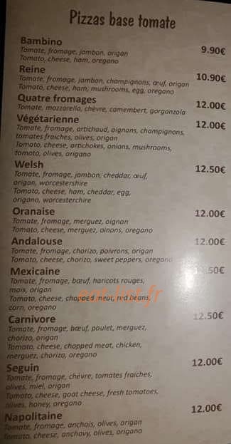 La Taverne — carte page 4