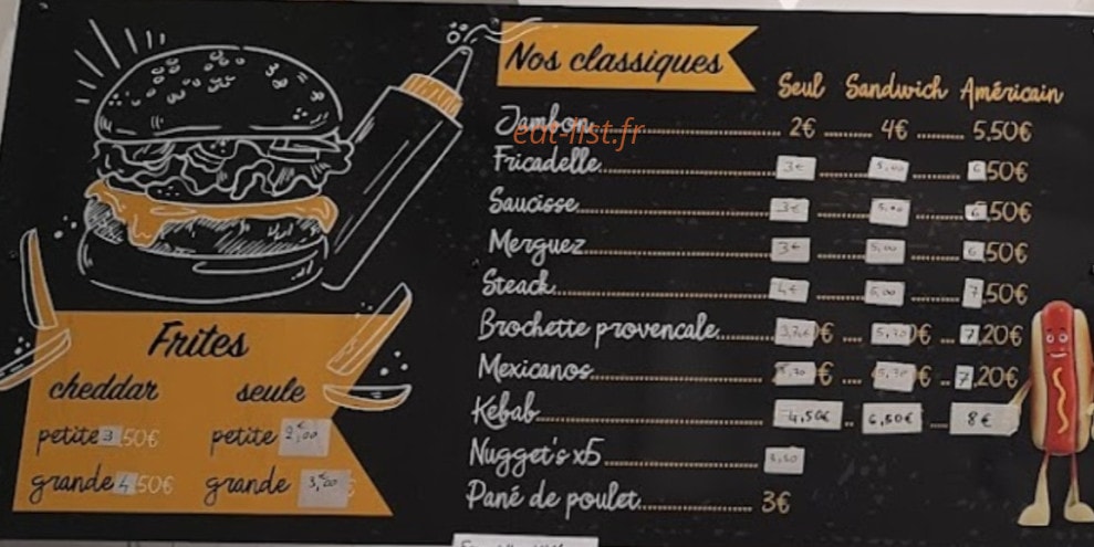 Friterie du village — carte page 1