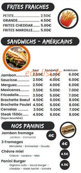 Friterie Boyelles — carte page 2