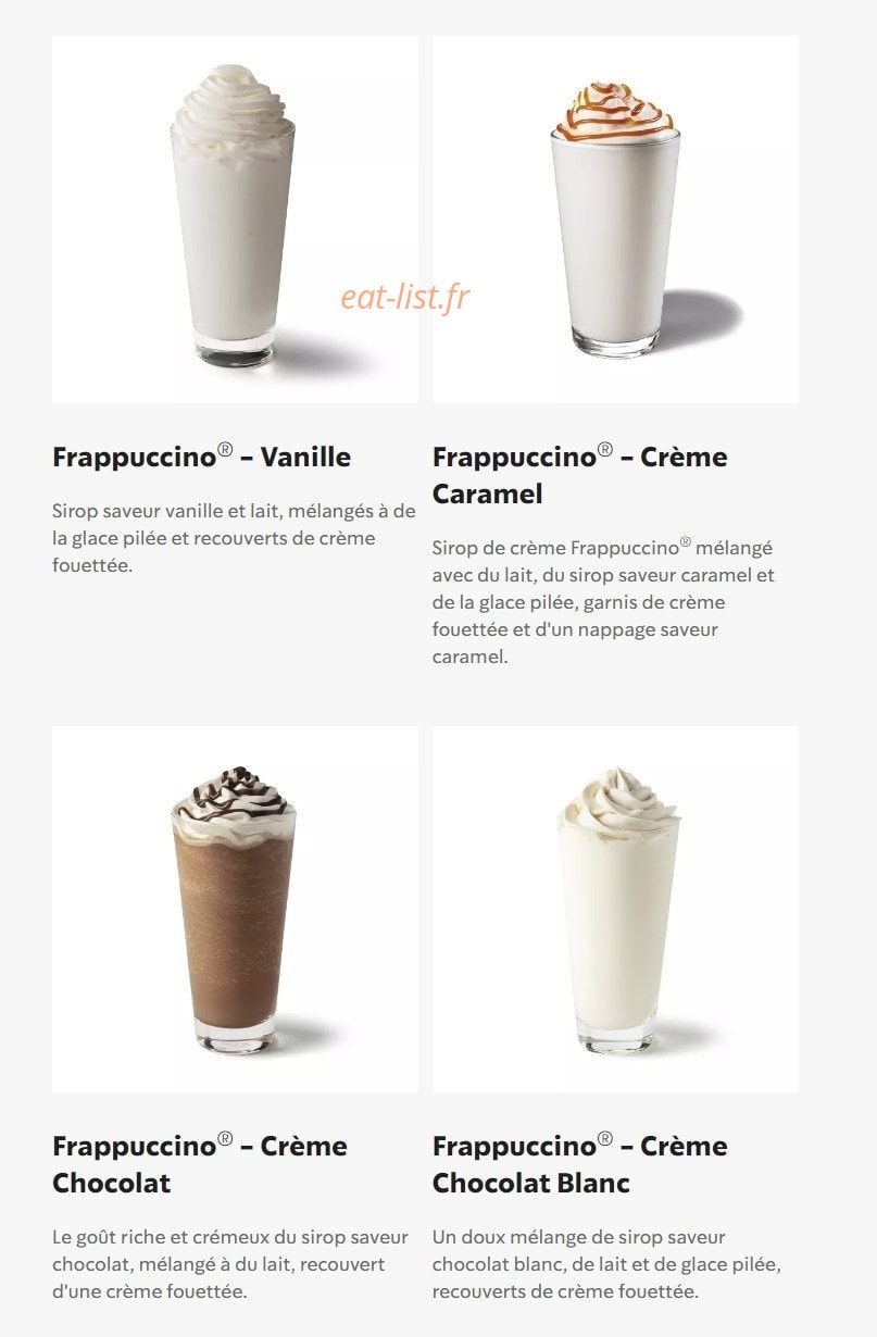 Starbucks Coffee — carte page 25