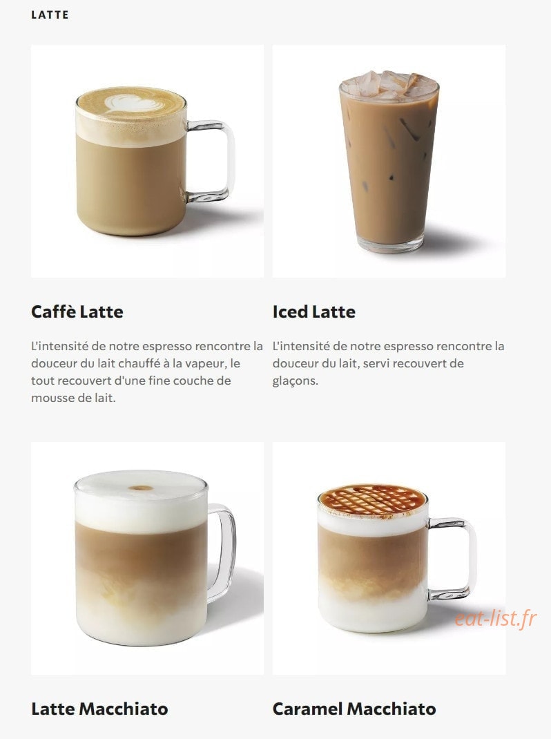 Starbucks Coffee — carte page 16
