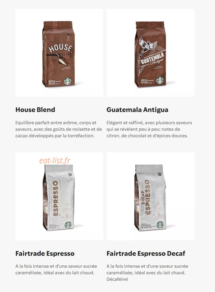 Starbucks Coffee — carte page 14