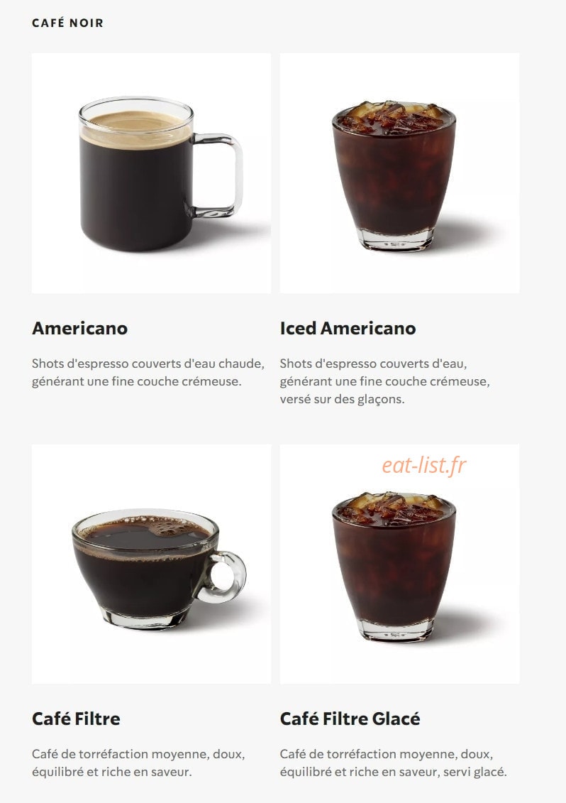 Starbucks Coffee — carte page 20