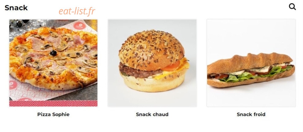Carte et menu de Boulangerie Sophie Lebreuilly à Saint Pol sur Ternoise — Les snacks
