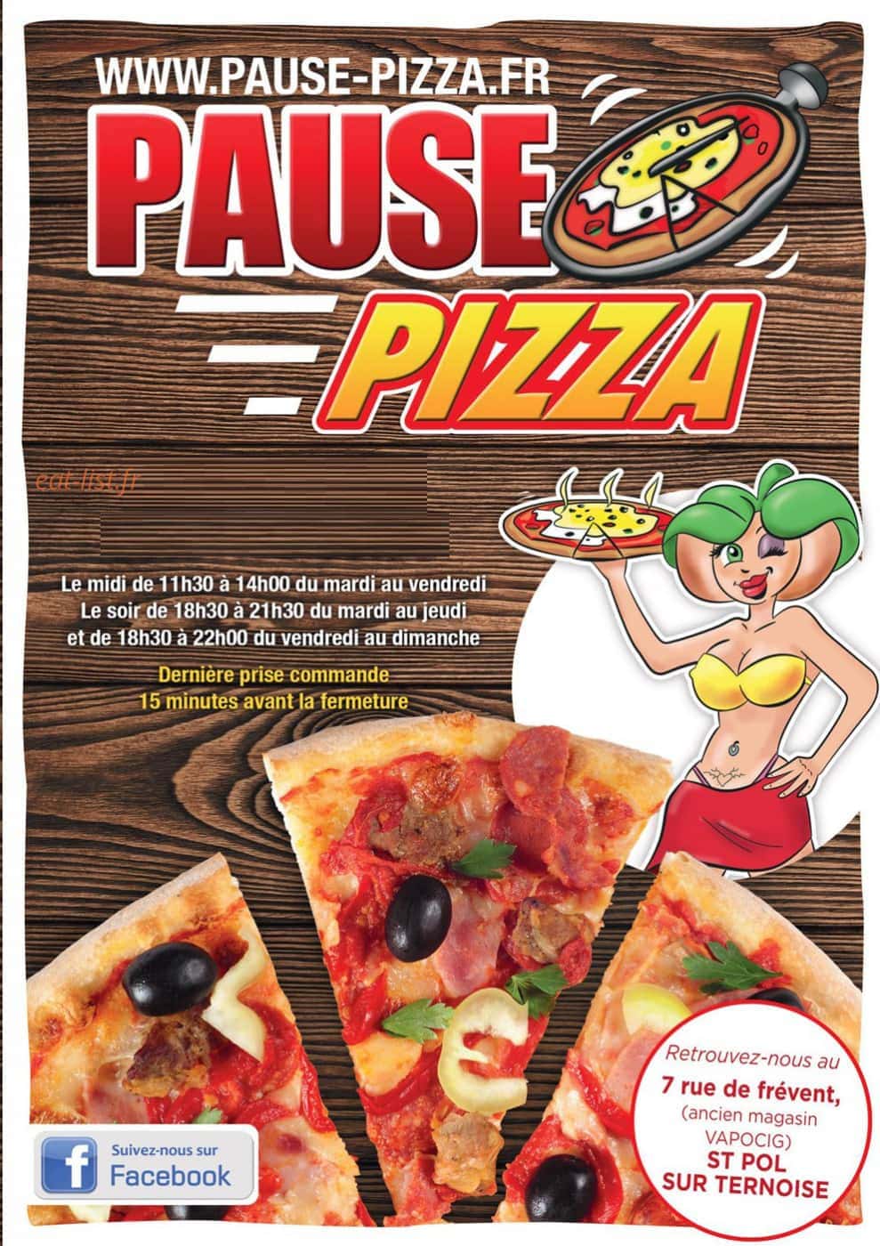 Pause Pizza — carte page 1