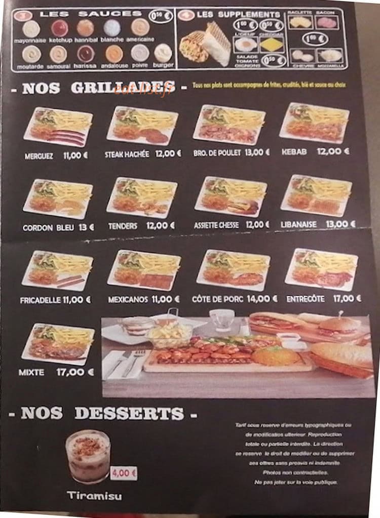Restaurant EFES — carte page 3