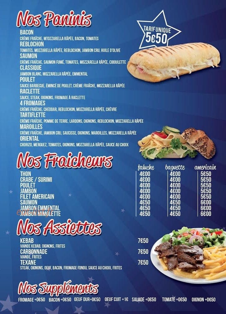 Américain Burger — carte page 3