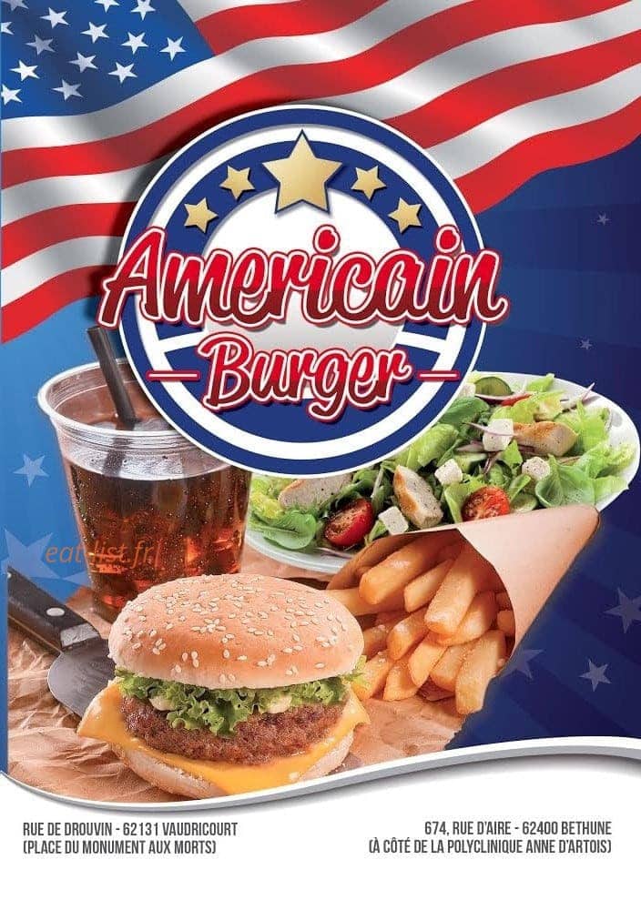 Américain Burger — carte page 1