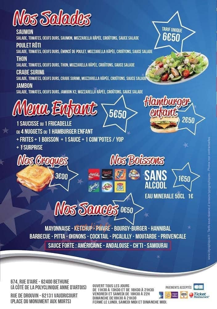 Américain Burger — carte page 4