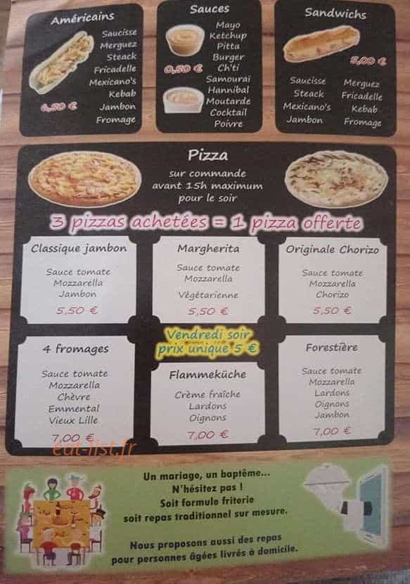 Friterie Anvinoise — carte page 2