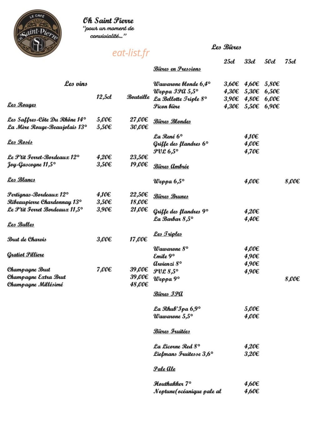 Oh Saint Pierre — carte page 1