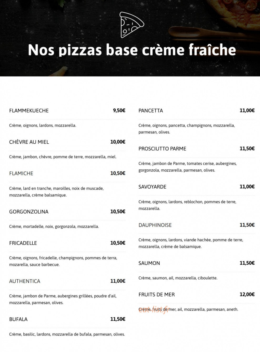 La Pizza de la Nonna — carte page 3