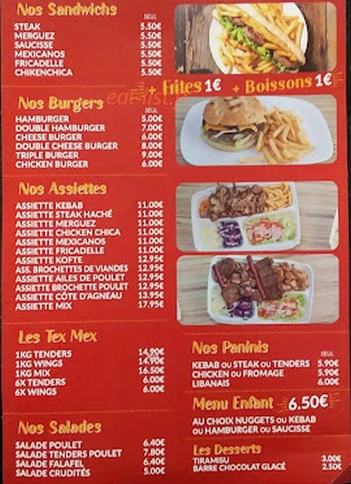 Coulogne Kebab Tacos — carte page 2