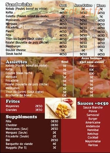 Zaza Kebab — carte page 2