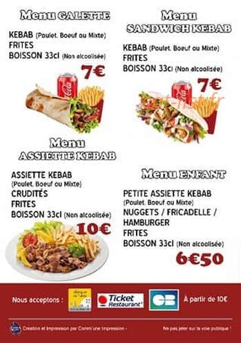 Zaza Kebab — carte page 4