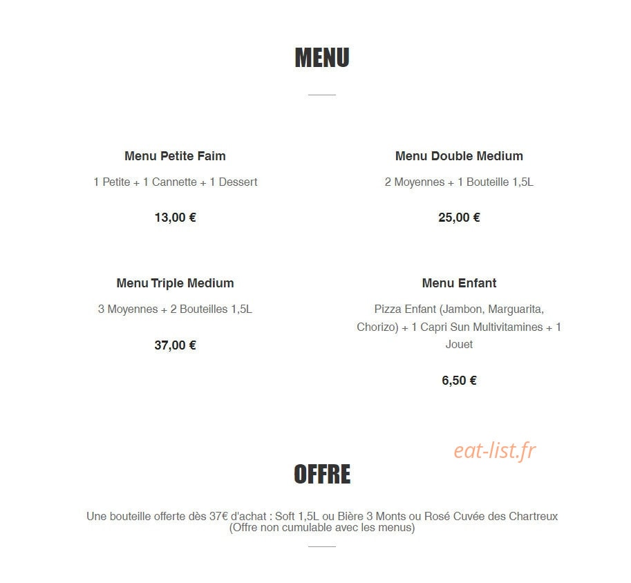 Pizz'Eli — carte page 1