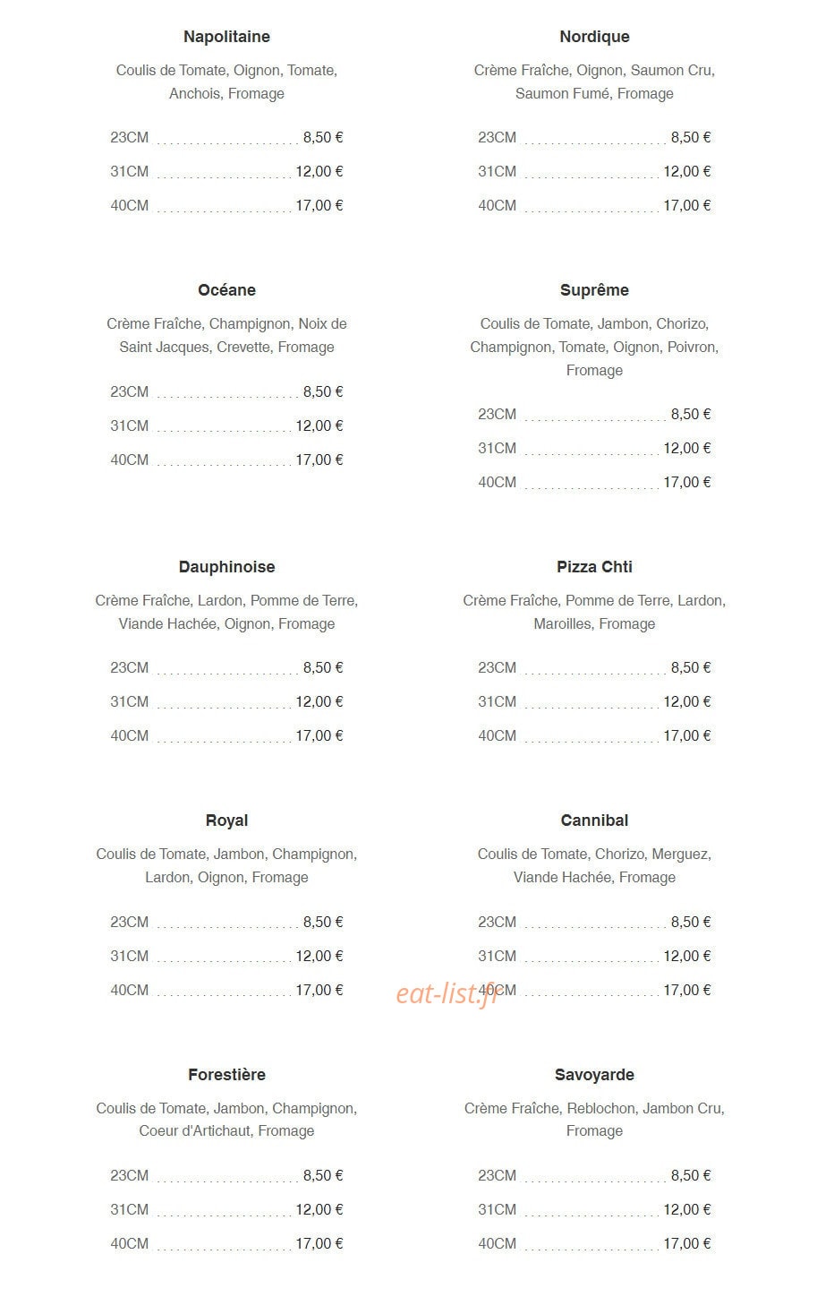 Pizz'Eli — carte page 5