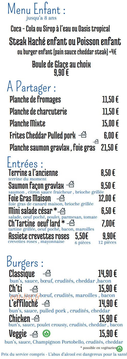 Ch’ti Resto — carte page 1