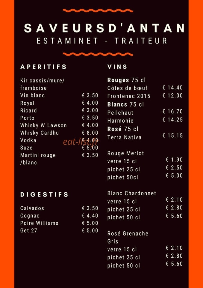 Saveurs d'antan — carte page 2