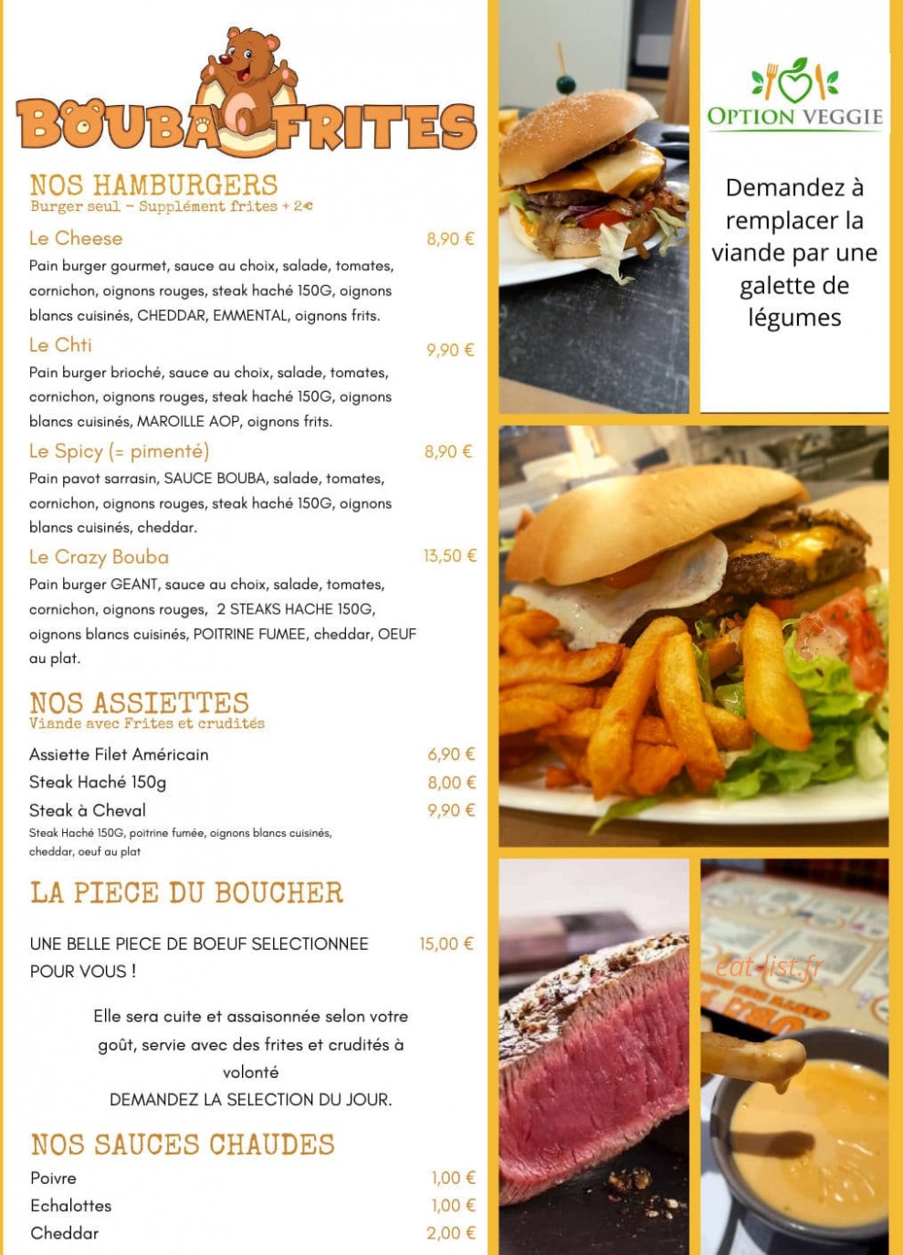 Bouba Frites — carte page 2