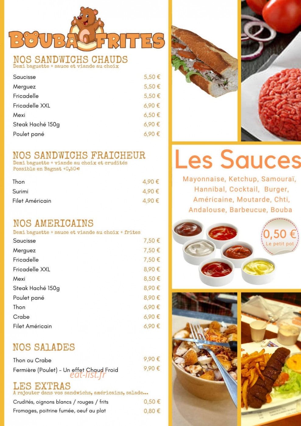 Bouba Frites — carte page 3