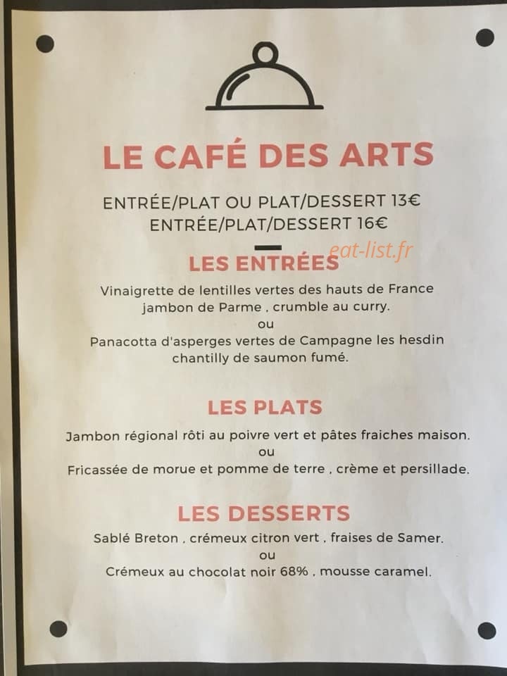 Le café des arts — carte page 1