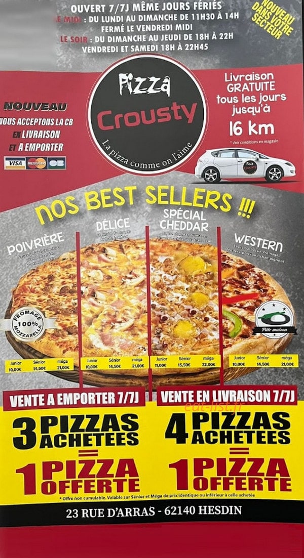 Pizza Crousty — carte page 1