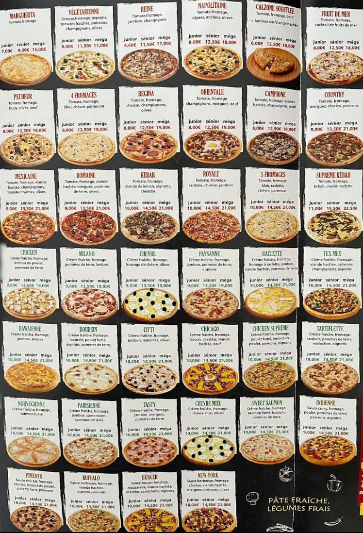 Pizza Crousty — carte page 2