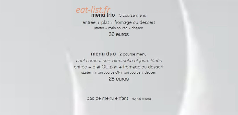 Restaurant gu — carte page 1
