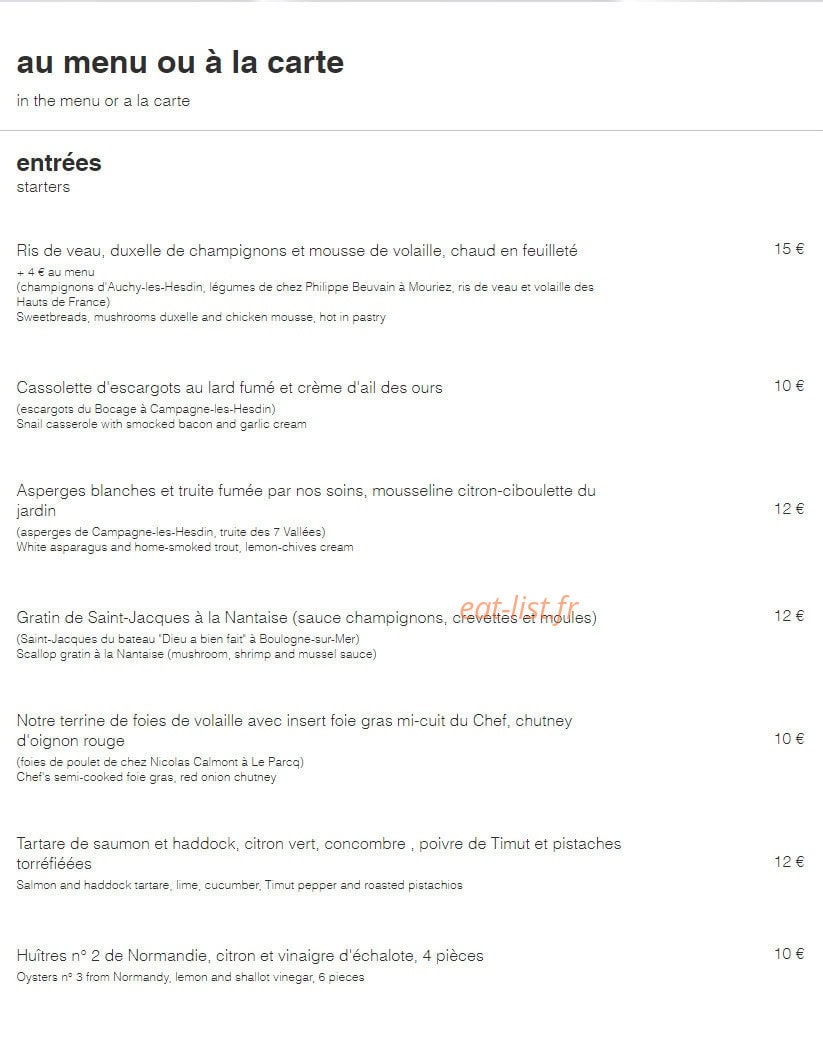 Restaurant gu — carte page 2