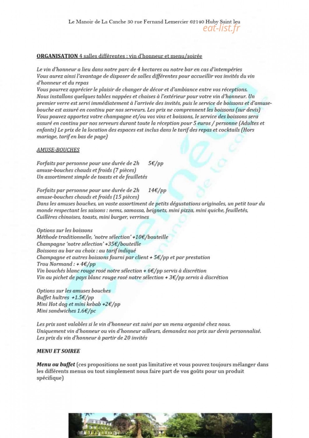 Ternelia Le Manoir de la Canche — carte page 2