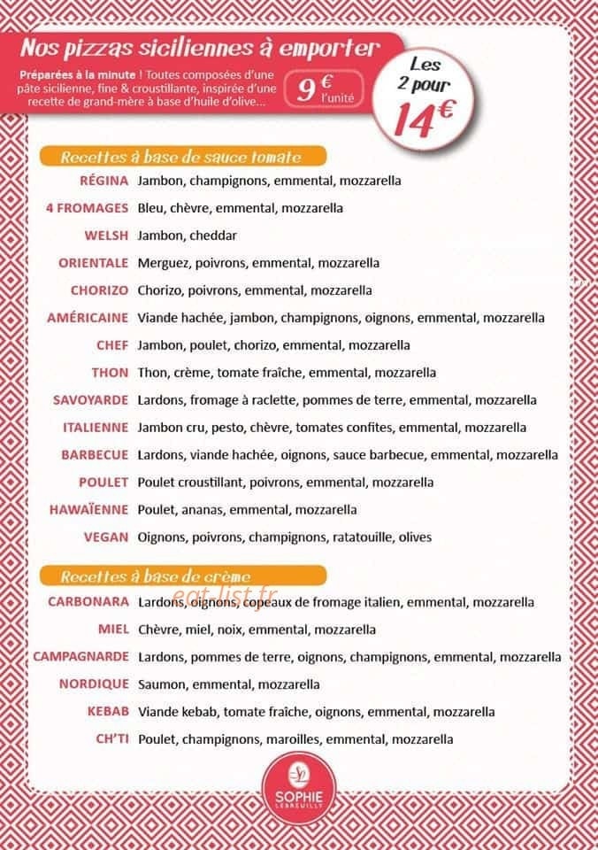 Boulangerie Sophie Lebreuilly — carte page 1