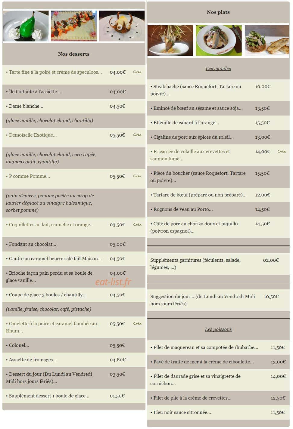 O'resto — carte page 1