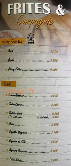Frites et Compagnie — carte page 2
