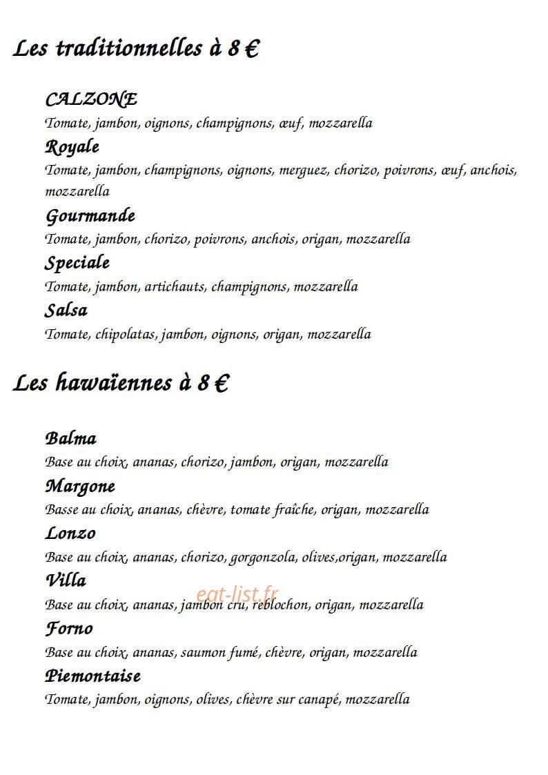 Pizzeria Angelo — carte page 3