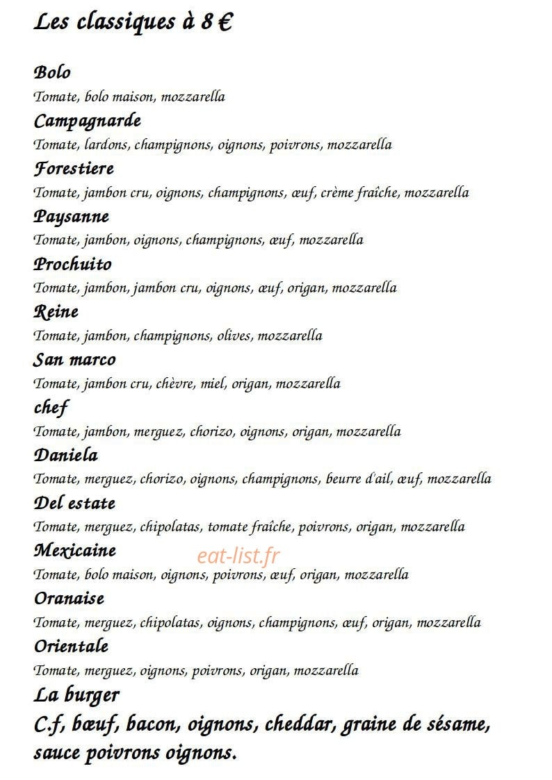 Pizzeria Angelo — carte page 2