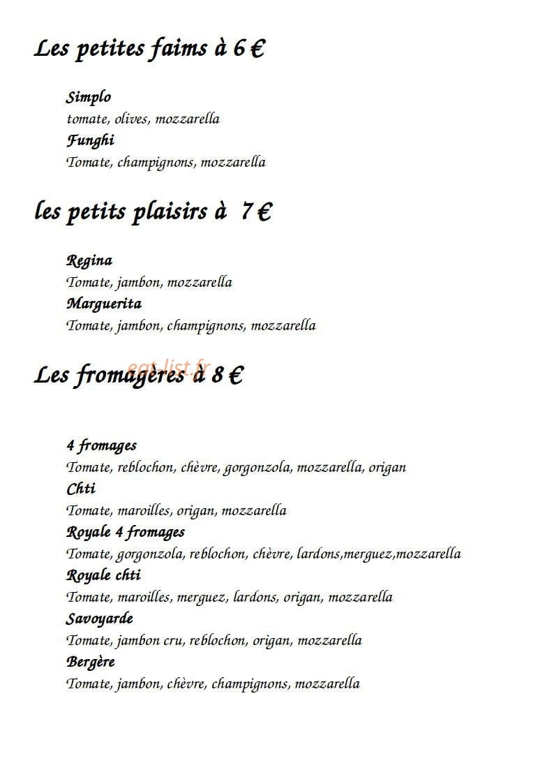 Pizzeria Angelo — carte page 1