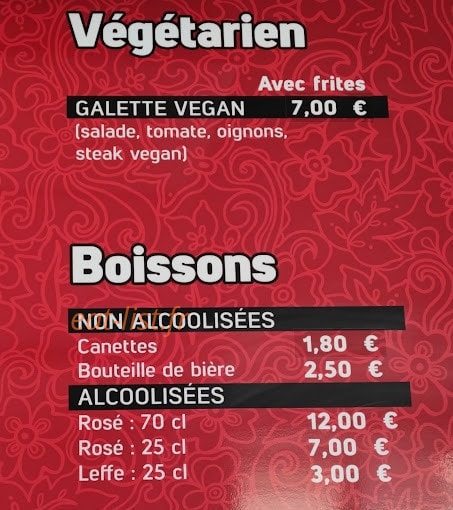 Houdain kebab — carte page 3