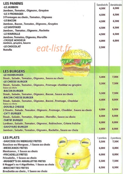 Frites Frog — carte page 4