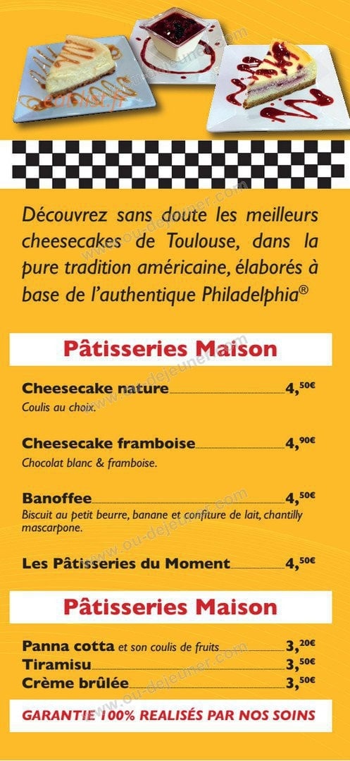 Carte et menu desserts Brasserie l'Océan Nesles