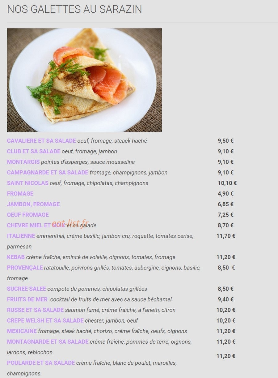 La crêpe dorée — carte page 1