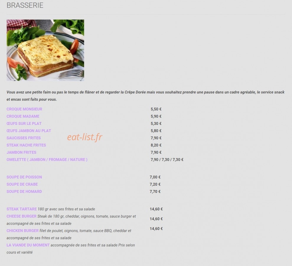 La crêpe dorée — carte page 3