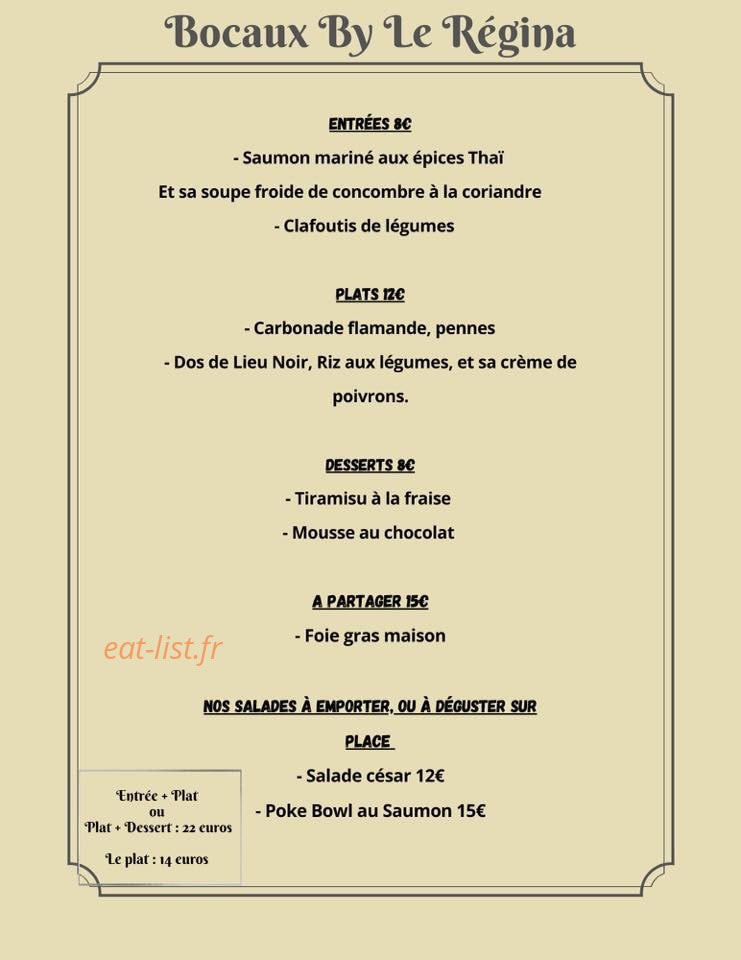 Le Régina — carte page 1