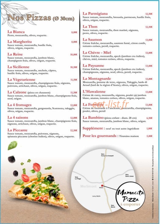 Mamacita Pizza — carte page 2