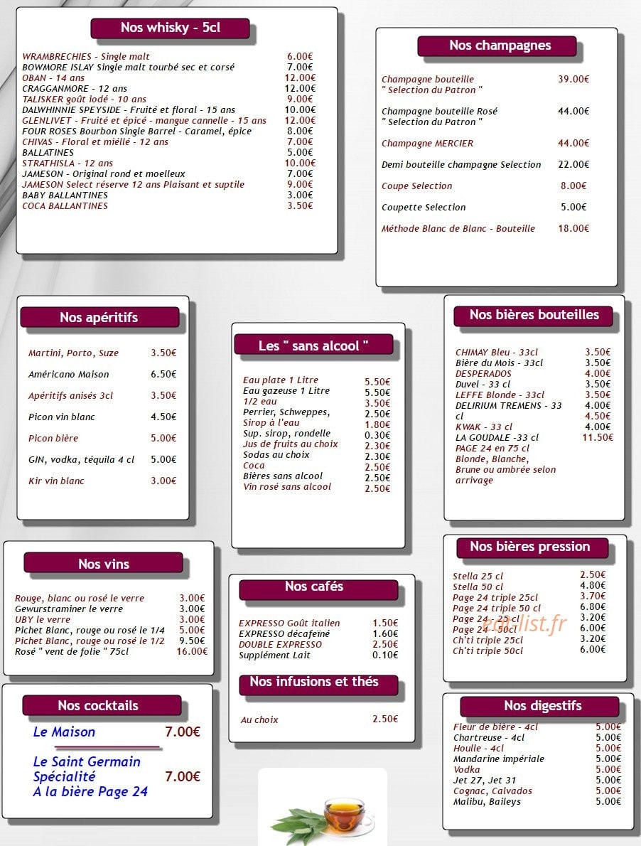 Auberge La Grange — carte page 6