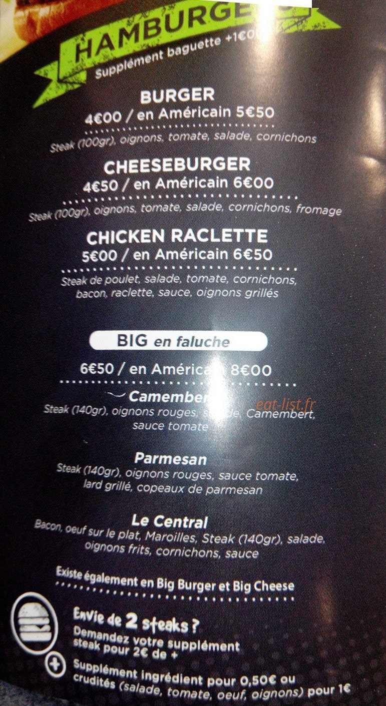 Central frites — carte page 1