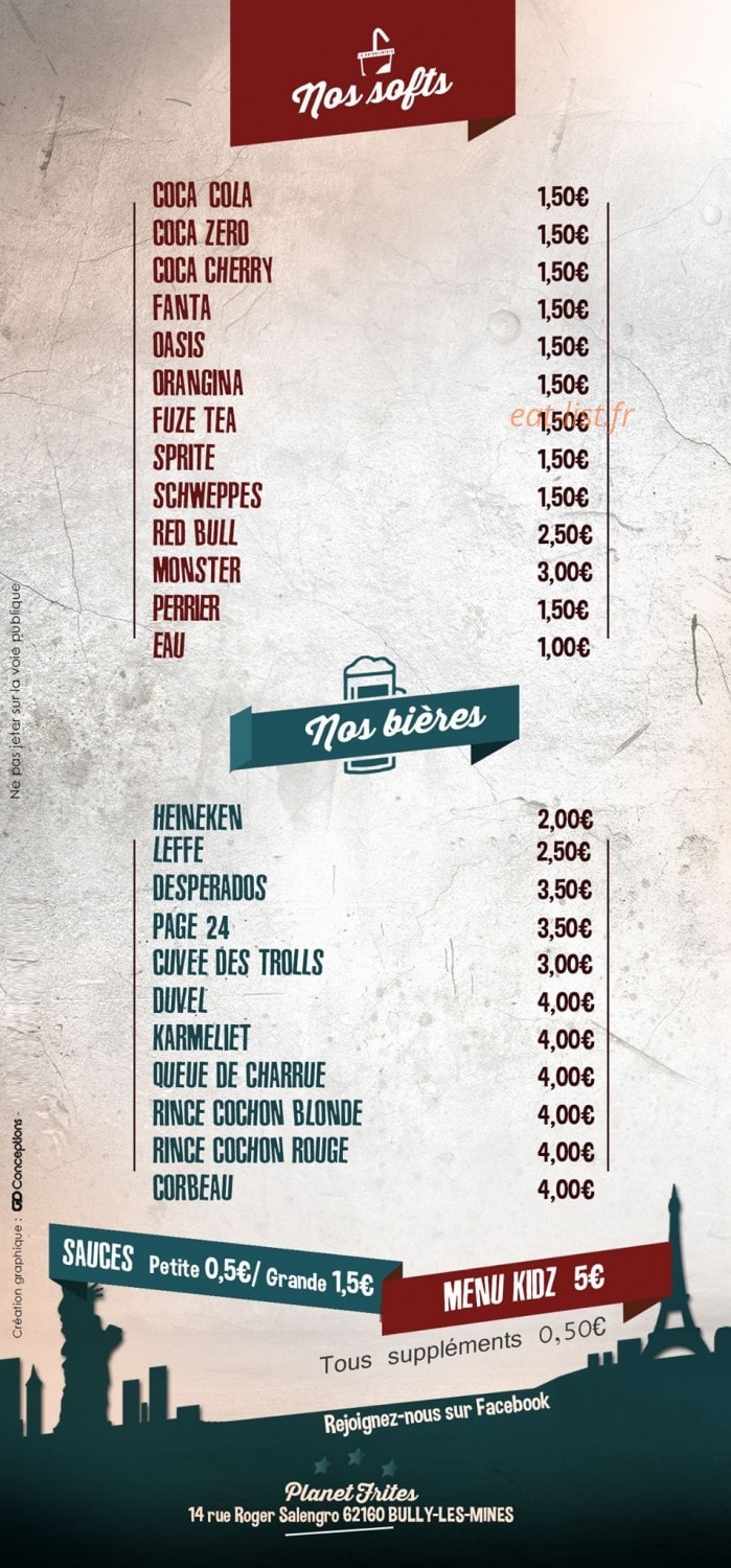 Planet Frites — carte page 7