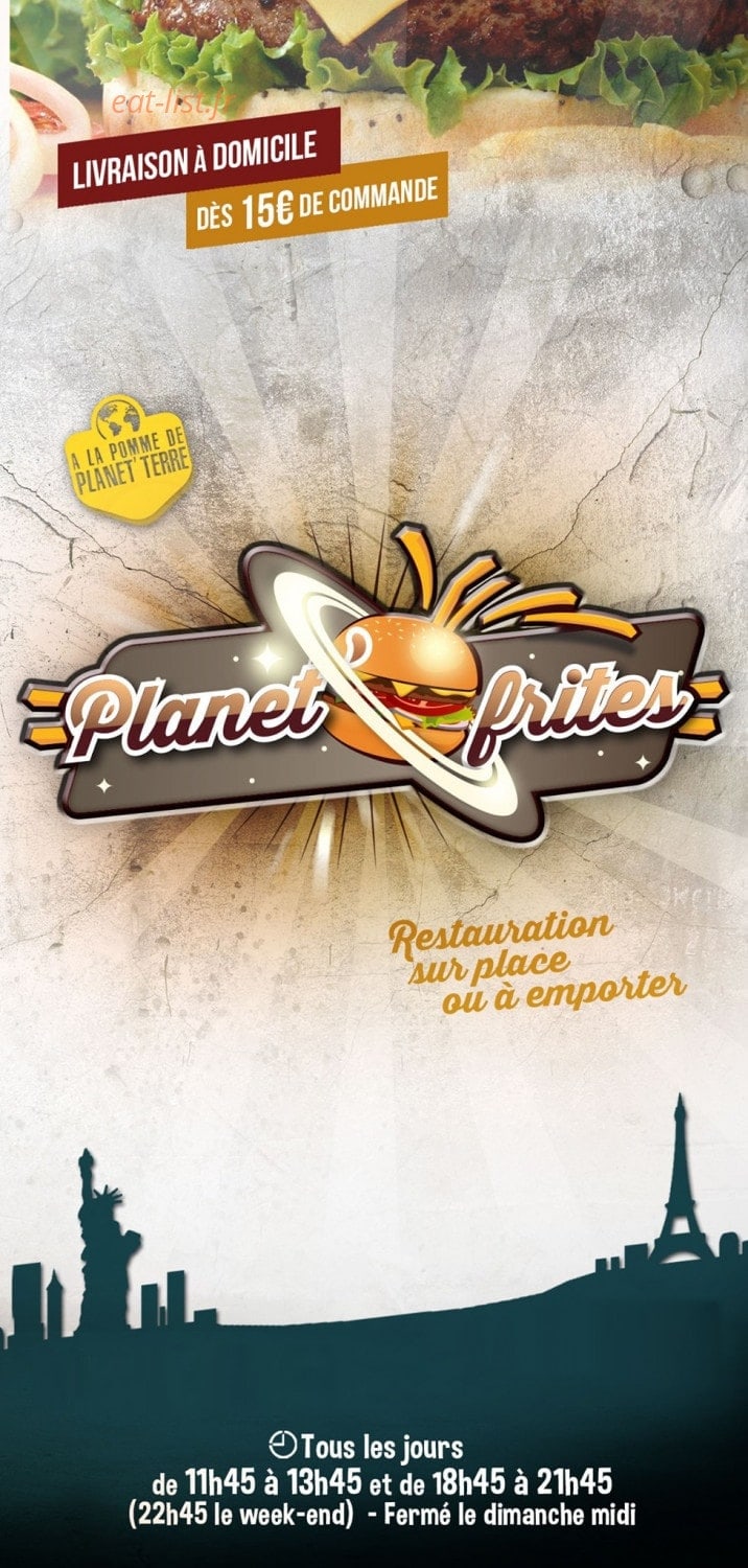 Planet Frites — carte page 1