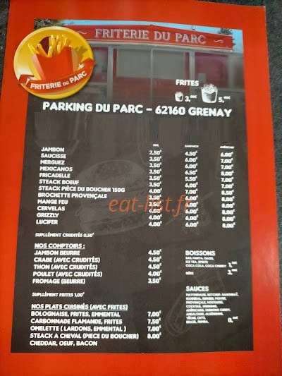Friterie Du Parc — carte page 1
