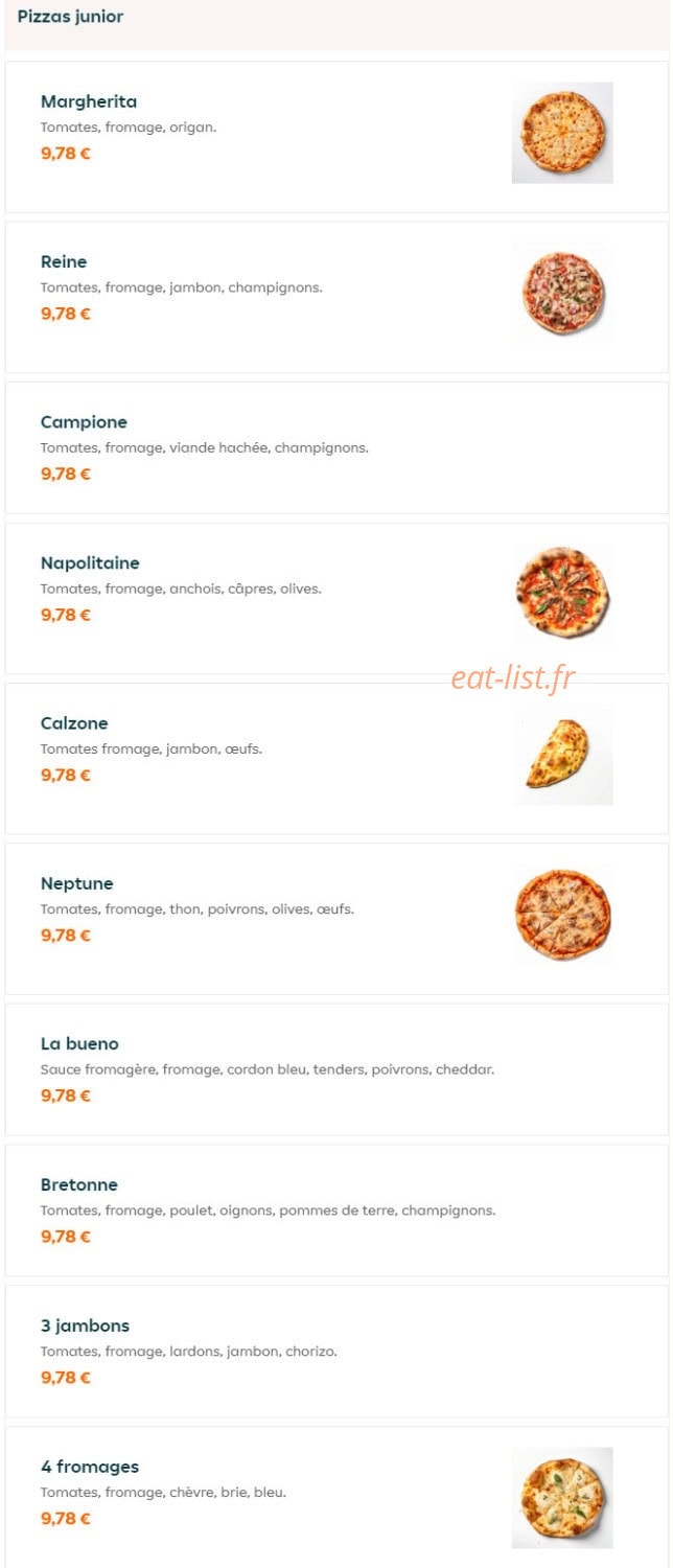 Pizza City — carte page 1